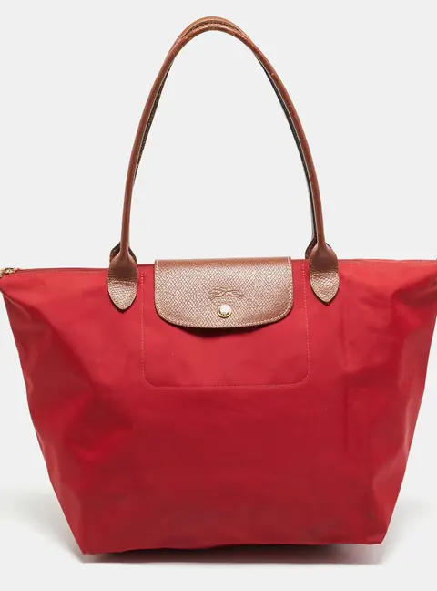 Longchamp Le Pliage Medium Red Nylon Tote