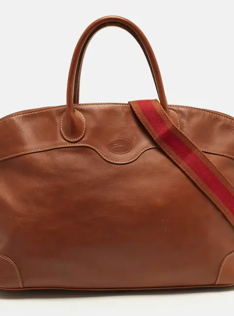 Longchamp Au Sultan Brown Leather Satchel