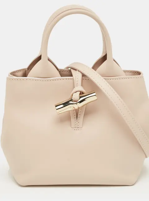 Longchamp Le Roseau XS Pink Leather Tote Bag