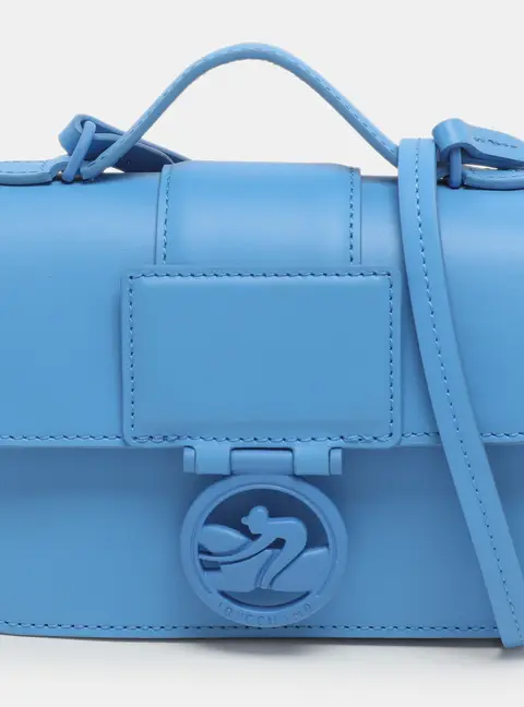 Longchamp Box Trot Blue Leather Shoulder Bag