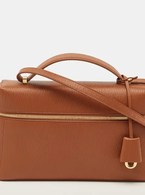 Loro Piana Extra Bag L27 Tan Zibeline Leather Shoulder Bag
