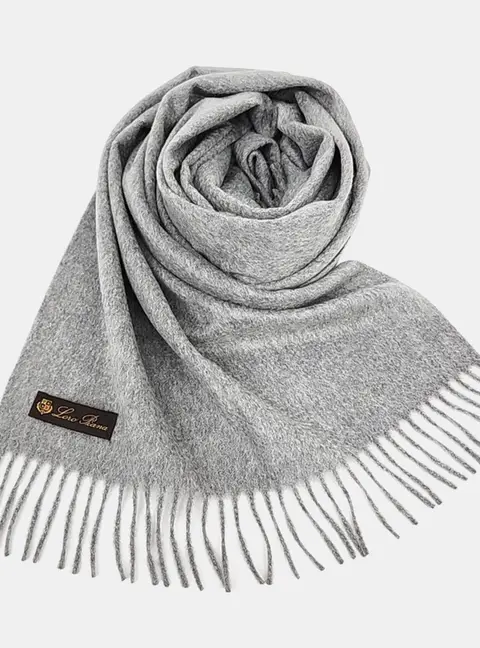 Loro Piana Grey Cashmere Scarf