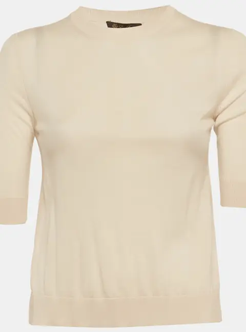 Loro Piana Beige Cashmere Knit Top S