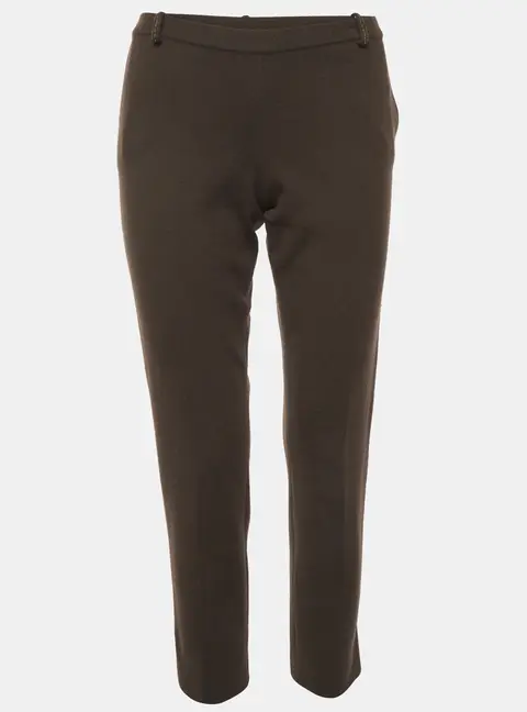 Loro Piana Brown Stretch Knit Straight Fit Trousers M