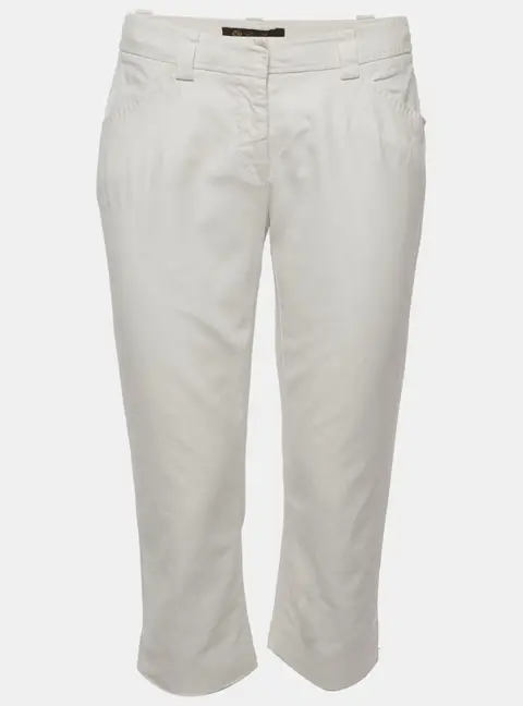 Loro Piana Off white Stretch Cotton Mid Rise Culottes M