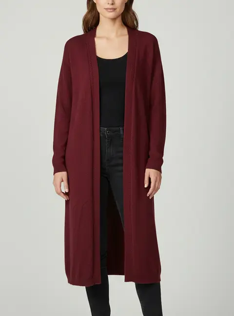 Loro Piana Burgundy Cashmere Long Cardigan L