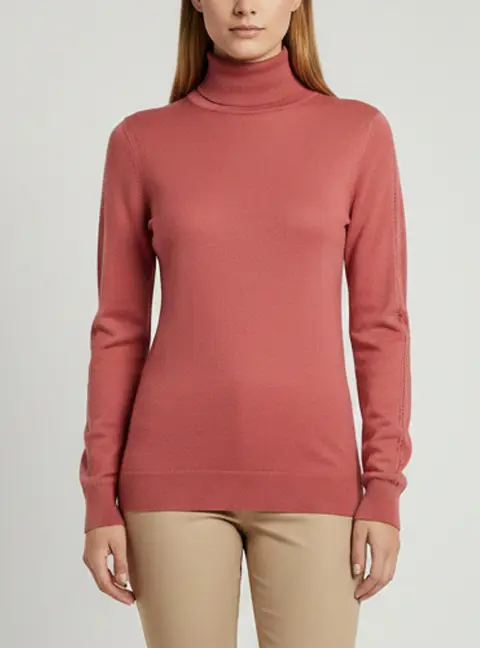 Loro Piana Pink Knit Long Sleeve Turtleneck Sweatshirt S
