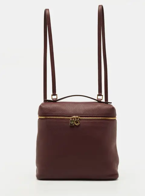 Loro Piana Extra Pocket L23.5 Burgundy Leather Backpack