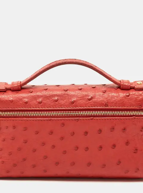 Loro Piana L19 Extra Pocket Red Ostrich Pouch