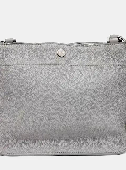 Loro Piana Milky Way Grey Leather Crossbody Bag