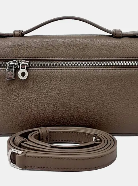 Loro Piana Extra Pocket L19 Brown Leather Shoulder Bag