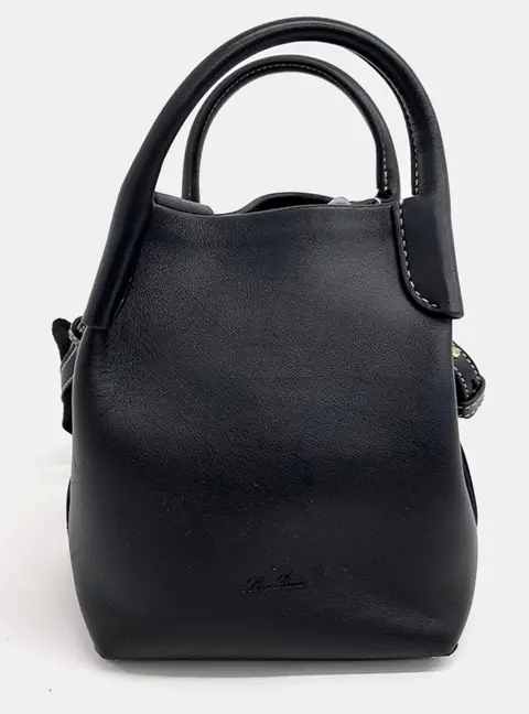Loro Piana Veil Microbag Black Leather Top Handle Bag