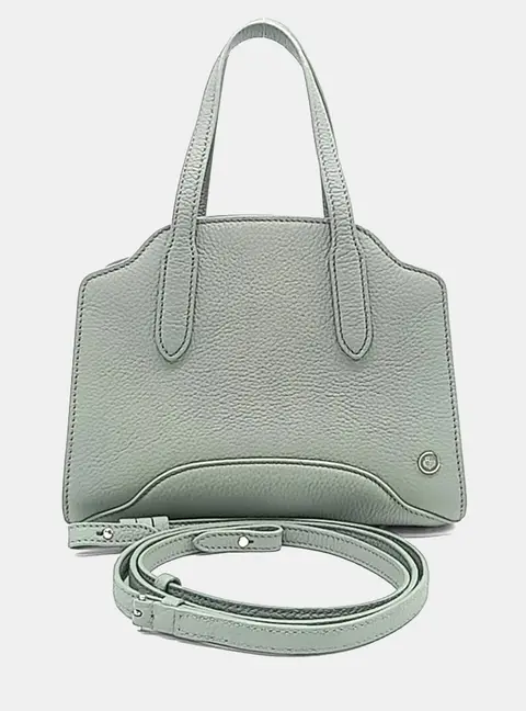 Loro Piana Secia Micro Light Green Grained Leather Satchel Bag
