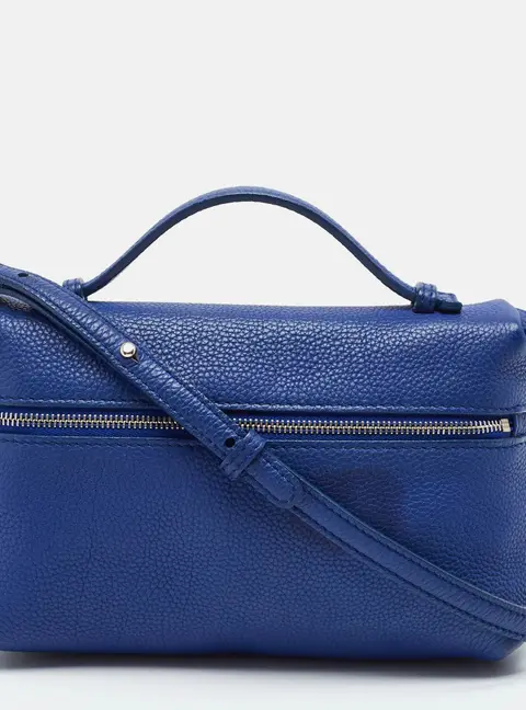 Loro Piana L19 Extra Pocket Blue Leather Pouch Bag