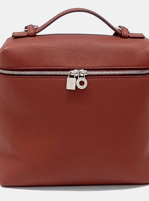 Loro Piana Brown Leather Extra Pocket Backpack
