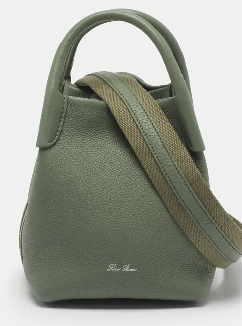 Loro Piana Bale Micro Green Leather Bag