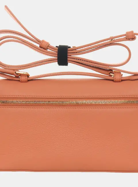 Loro Piana Extra Pocket L19 Bag Orange Grained Leather Shoulder Bag