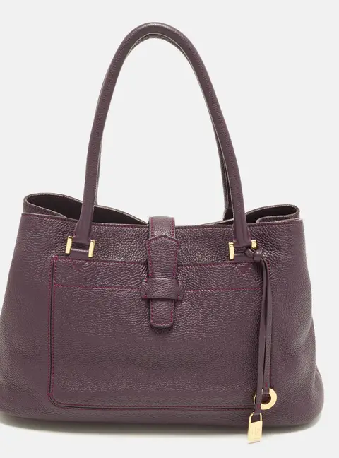 Loro Piana Bellevue Odessa Purple Leather Tote