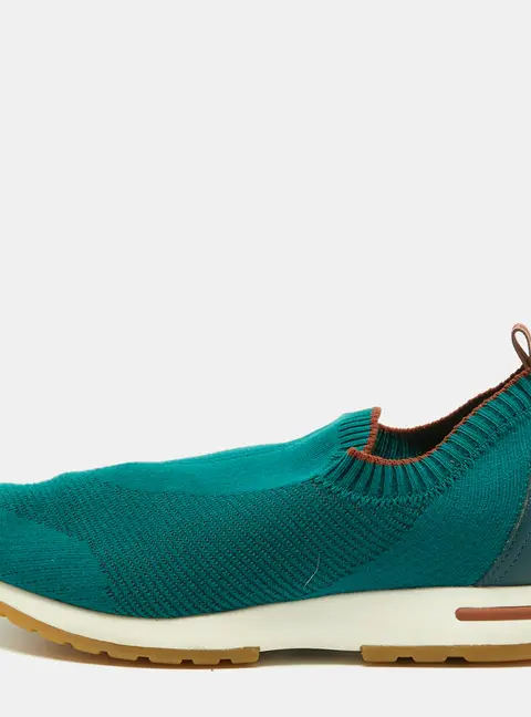 Loro Piana 360 LP Flexy Walk Size 41 Teal Green Knit Fabric Slip On Sneakers