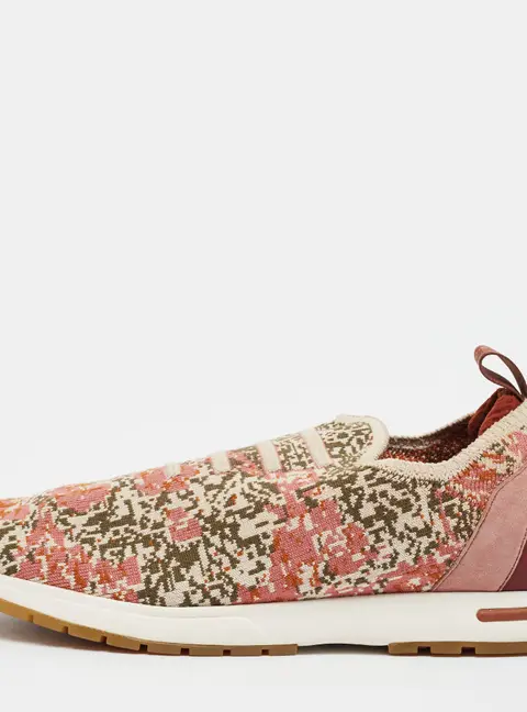 Loro Piana 360 LP Flexy Walk Size 39 Multicolor Knit Fabric and Suede Slip On Sneakers