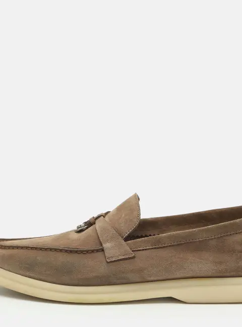 Loro Piana Summer Charms Walk Size 39.5 Brown Suede Loafers