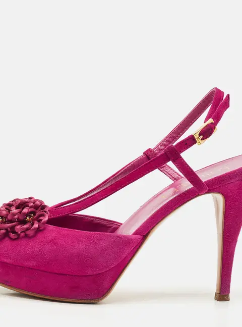 Loriblu Purple Suede Crystal Embellished Ankle Strap Sandals Size 37.5
