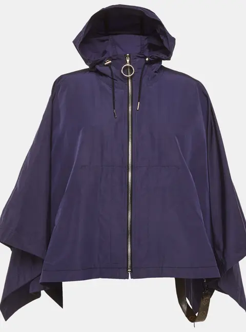 Louis Vuitton Blue Cotton Blend Zip-Up Cape S
