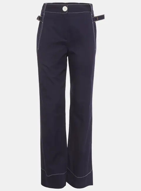 Louis Vuitton Blue Cotton Trousers S