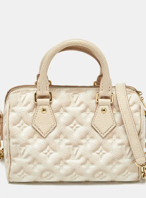 Louis Vuitton Beige Clair Summer Stardust Monogram Empreinte Leather Speedy Bandouliere 20 Bag