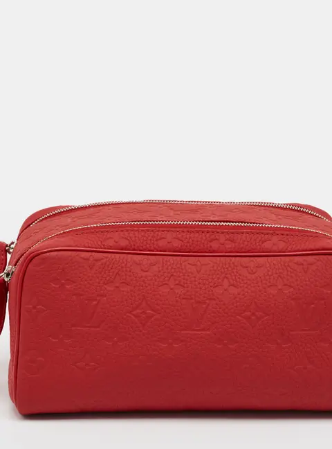 Louis Vuitton Dopp Kit Red Monogram Taurillon Leather