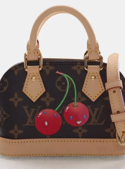 Louis Vuitton x Takashi Murakami Monogram Cerises Alma Nano Brown Crossbody Bag
