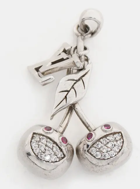 Louis Vuitton 925 Silver/Pink Crystals Cherry Blossom Bag Charm