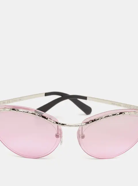 Louis Vuitton Pink Z1040W Rimless Thelma and Louise Cat Eye Sunglasses