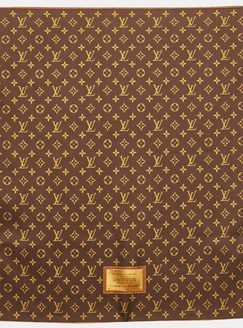 Louis Vuitton Brown Monogram Silk Square Scarf