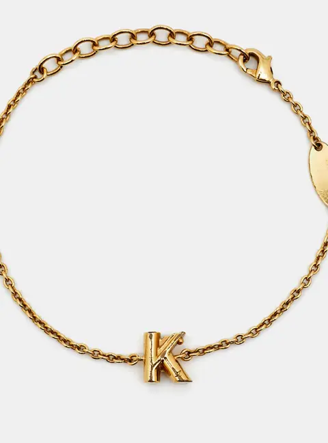 Louis Vuitton LV & Me Letter K Gold Tone Bracelet