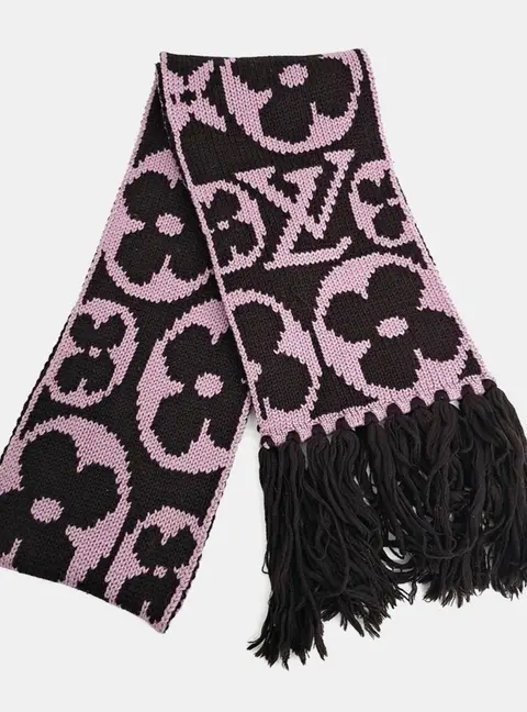 Louis Vuitton wool Purple tones & brown muffler