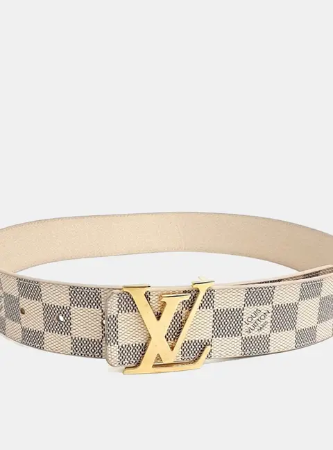 Louis Vuitton Azure Beige Coated Canvas Belt GHW