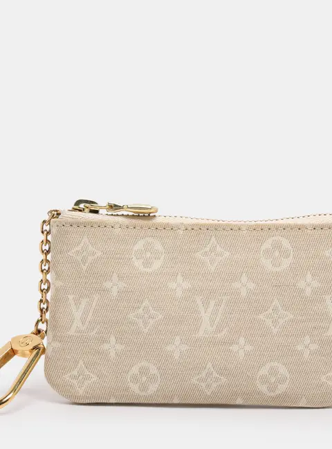 Louis Vuitton Beige Mini Lin Key Pouch