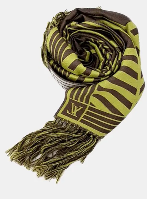 Louis Vuitton Brown/Green Wool Scarf