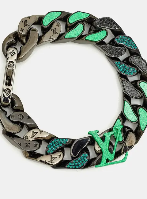 Louis Vuitton Enamel Black Tone Metal Bracelet