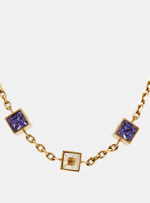 Louis Vuitton Gamble Crystals Gold Tone Necklace