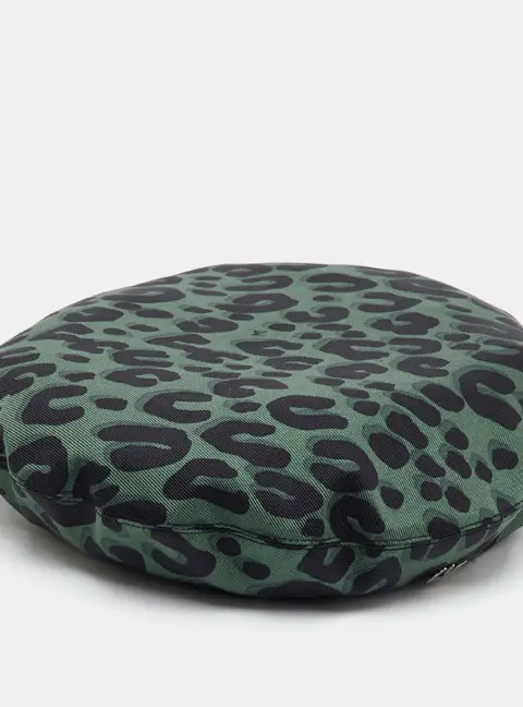 Louis Vuitton Green Leopard Print Silk Beret Hat