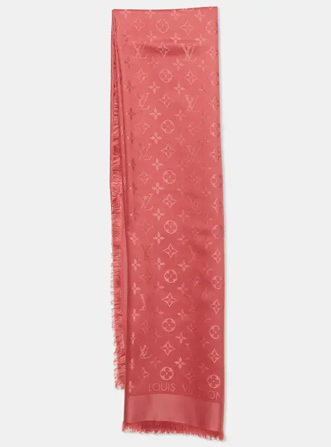 Louis Vuitton Pink Monogram Silk Square Scarf