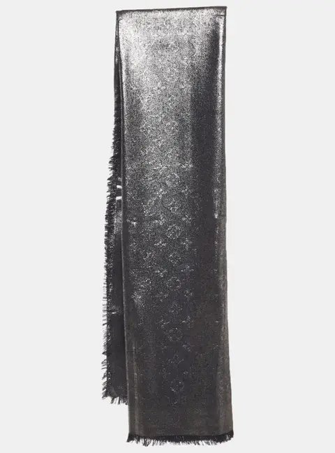 Louis Vuitton Navy Blue Monogram Silk Blend Square Scarf