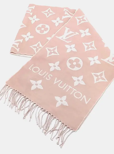 Louis Vuitton Wool Light Pink Essential Scarf