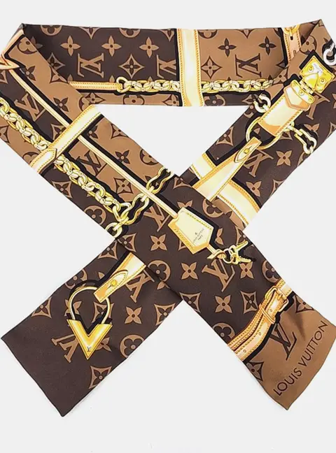 Louis Vuitton Monogram Confidential Brown Silk Bandeau