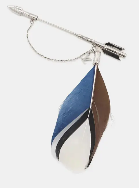 Louis Vuitton Arrow Feather brooch Silver/Multicolor Metal