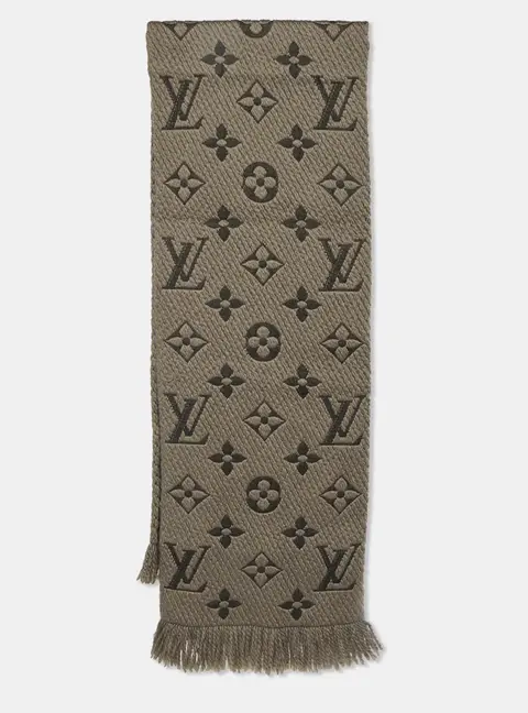 Louis Vuitton Brown Monogram Wool Blend Echarpe Logomania Scarf