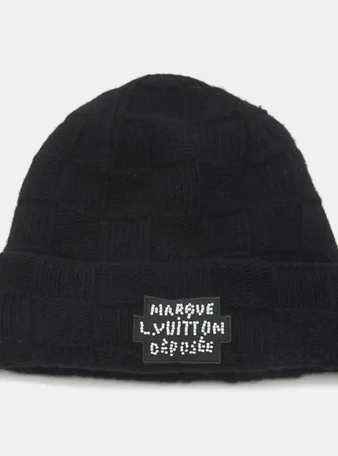 Louis Vuitton Black Pearls Wool Beanie S