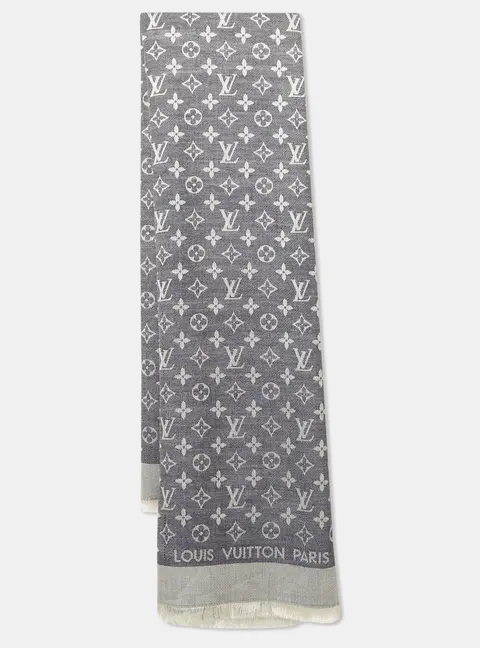 Louis Vuitton Black/Grey Monogram Square Scarf